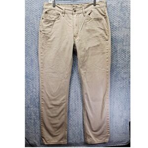 Levis 514 Straight Fit Khaki Pants Mens 36x34 Tan‎ Cotton Twill 00514-0407